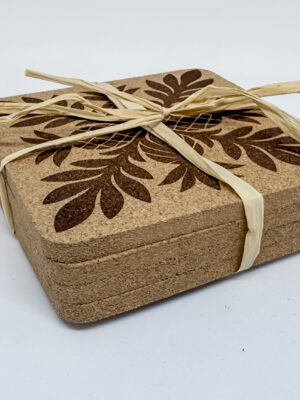 Square Cork Coaster Hawaiian Quilt Set