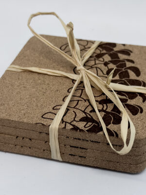 Cork Coaster Puakenikeni Set